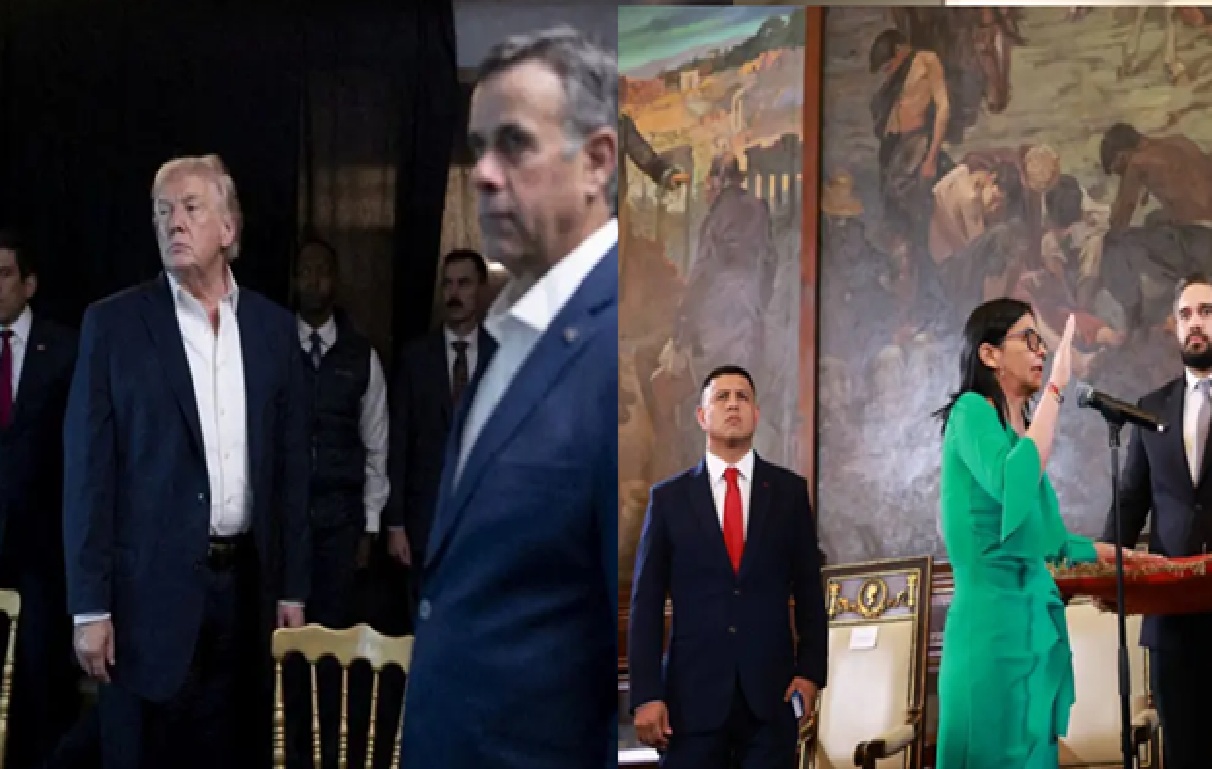 ديلسي رودريغيز تؤدي القسم أما صاحب القرار النهائي في فنزويلا، أجاب ترامب: “أنا”.