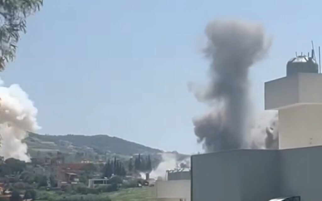 صورة لوقوع قذائف جنوب لبنان